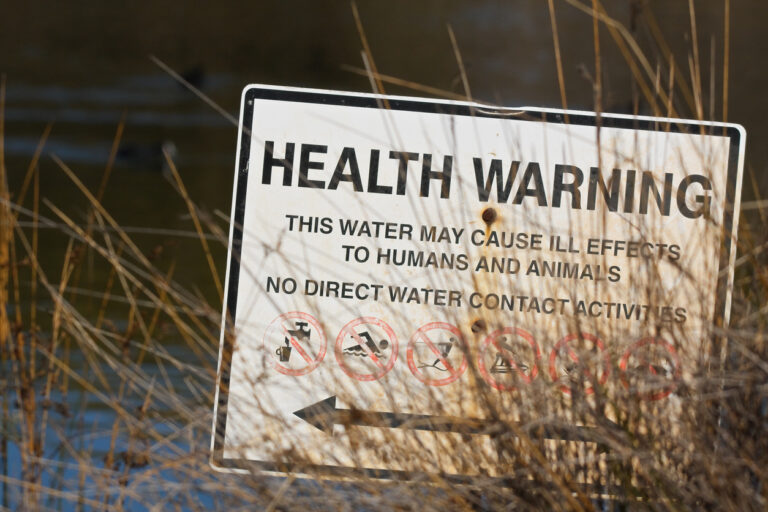 Health Warning - No Direct Water Contact Activities